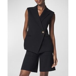 SPANX Asymmetrical Tailored Vest Black Sleeveless Blazer XL NWOT Retail $169